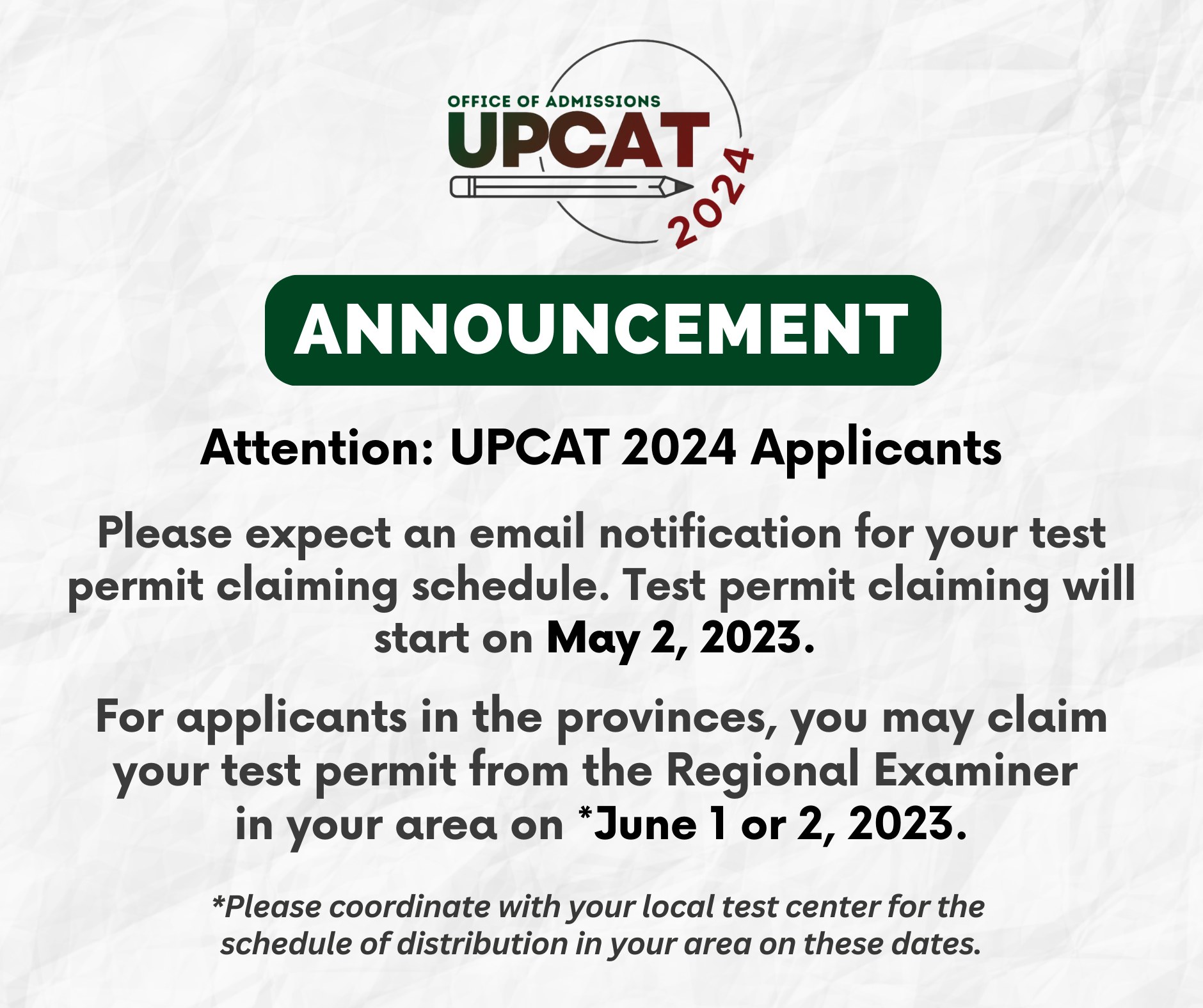 2023 050223 UPCAT NOTI