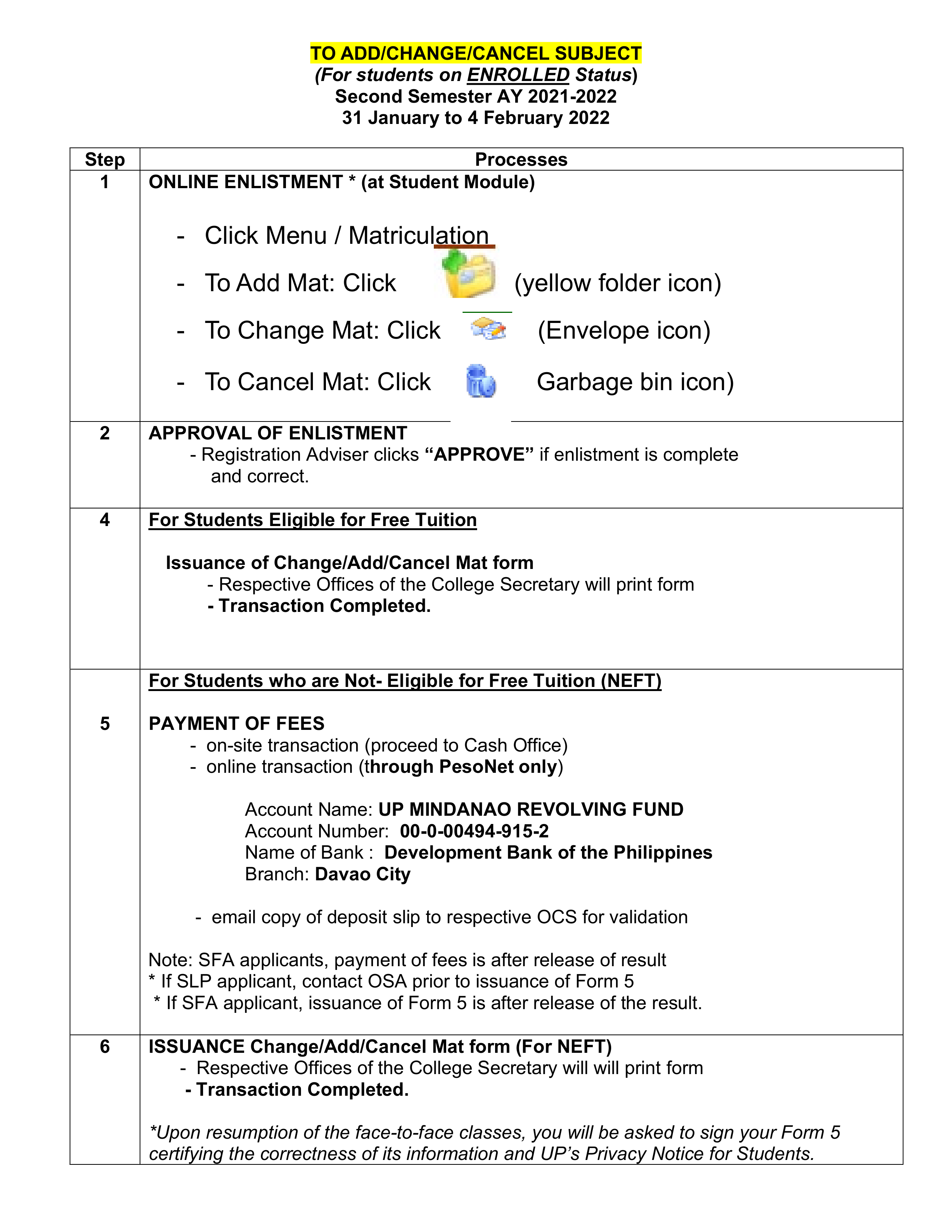 Enrollment-Flow-2021-2022 2nd Semester 2